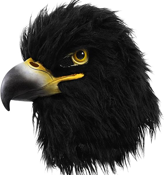 zwarte adelaar siliconen masker gezicht hoofd