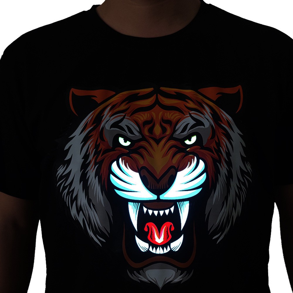 t-shirt tijger led knipperende verlichting tshirt