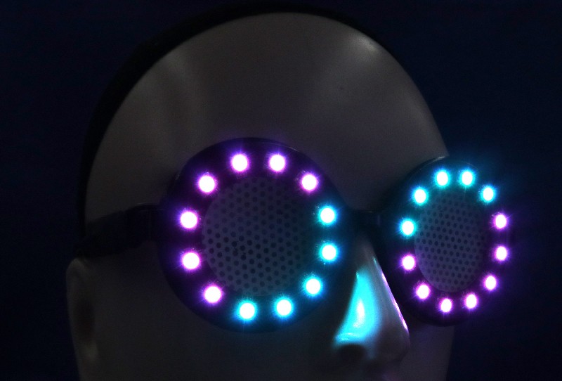cyberpunk gloeiende bril rave party-ontwerp
