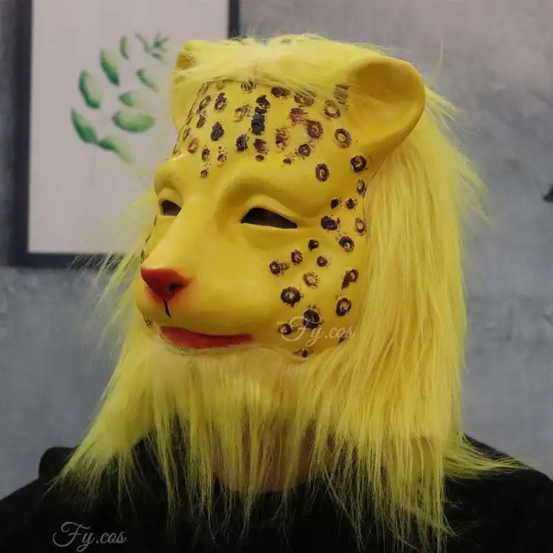 luipaard gezichtsmasker van siliconenlatex voor het hoofd