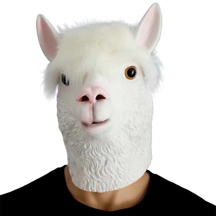 alpaca masker gezicht hoofd siliconen masker