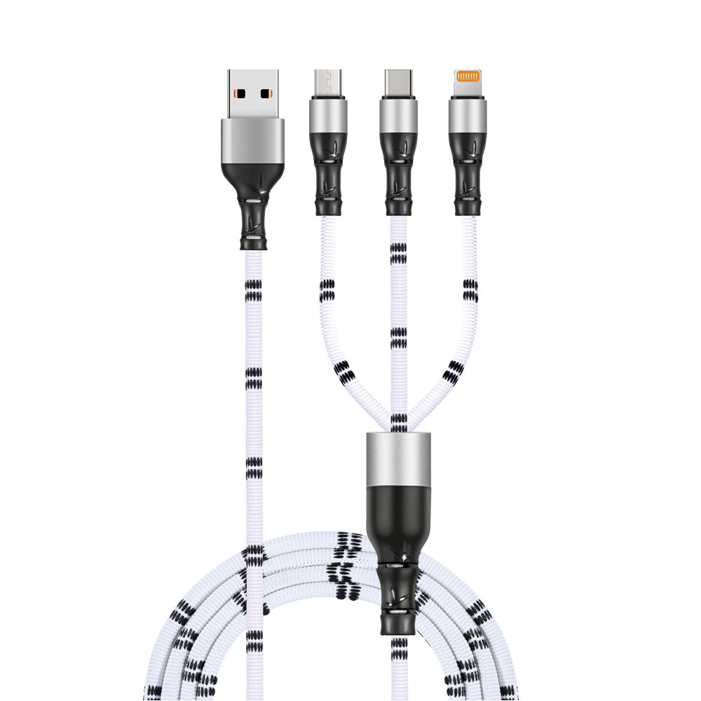 3V1 USB-kabel met bamboe-ontwerp