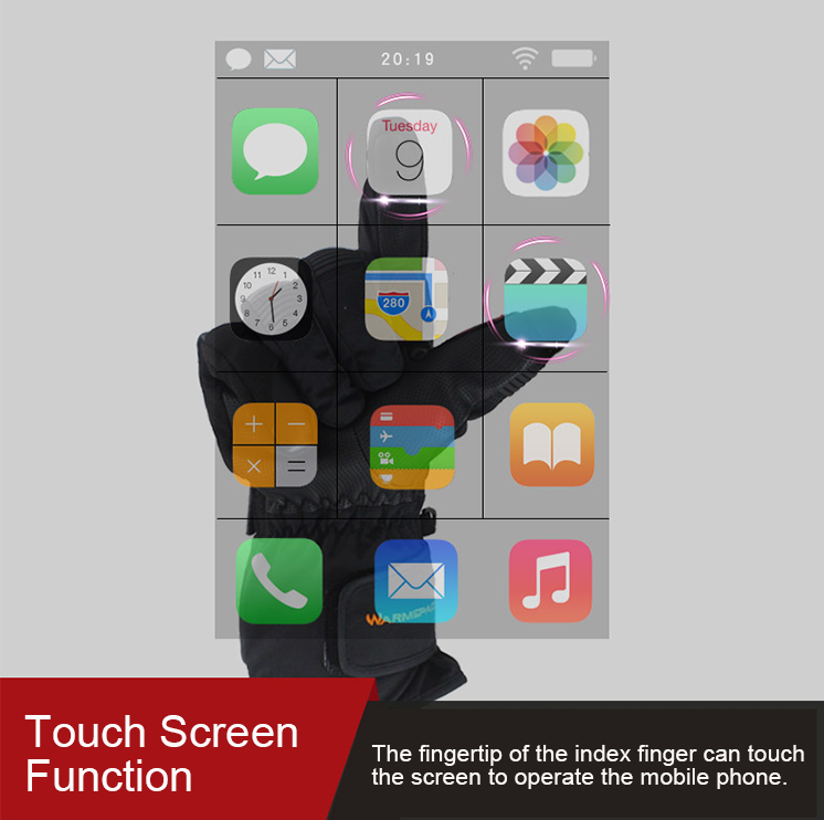 winterhandschoenen met touchscreen-vingeroppervlak voor smartphones