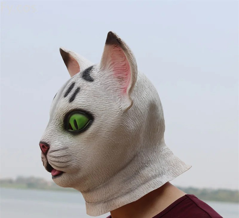 katten siliconen gezichtshoofdmasker