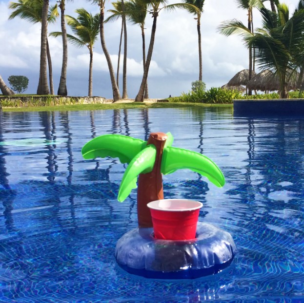 Zwembad opblaasbaar miniwiel voor het vasthouden van palmboomdrankjes