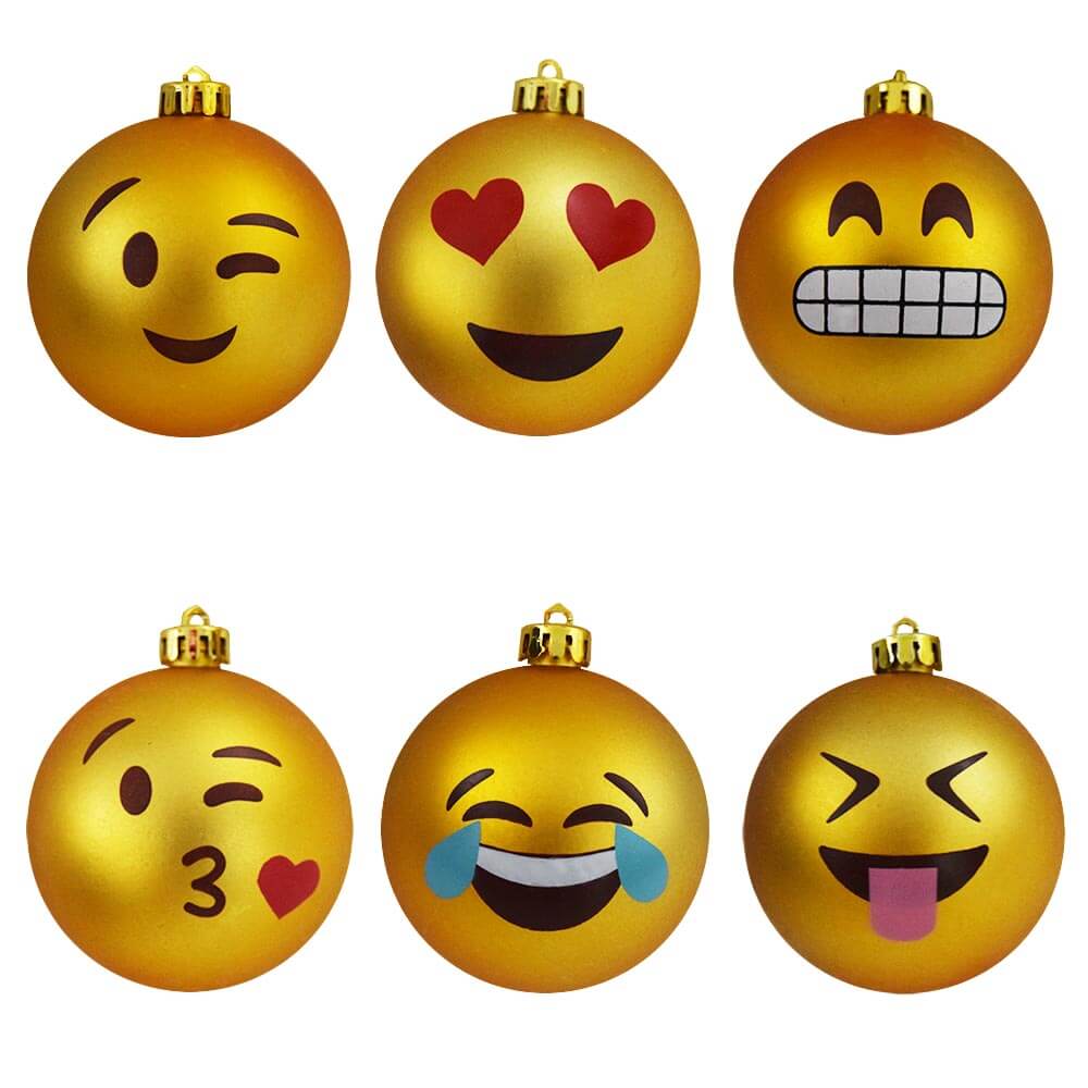 smileys ballen op kerstboom emoticon decoraties