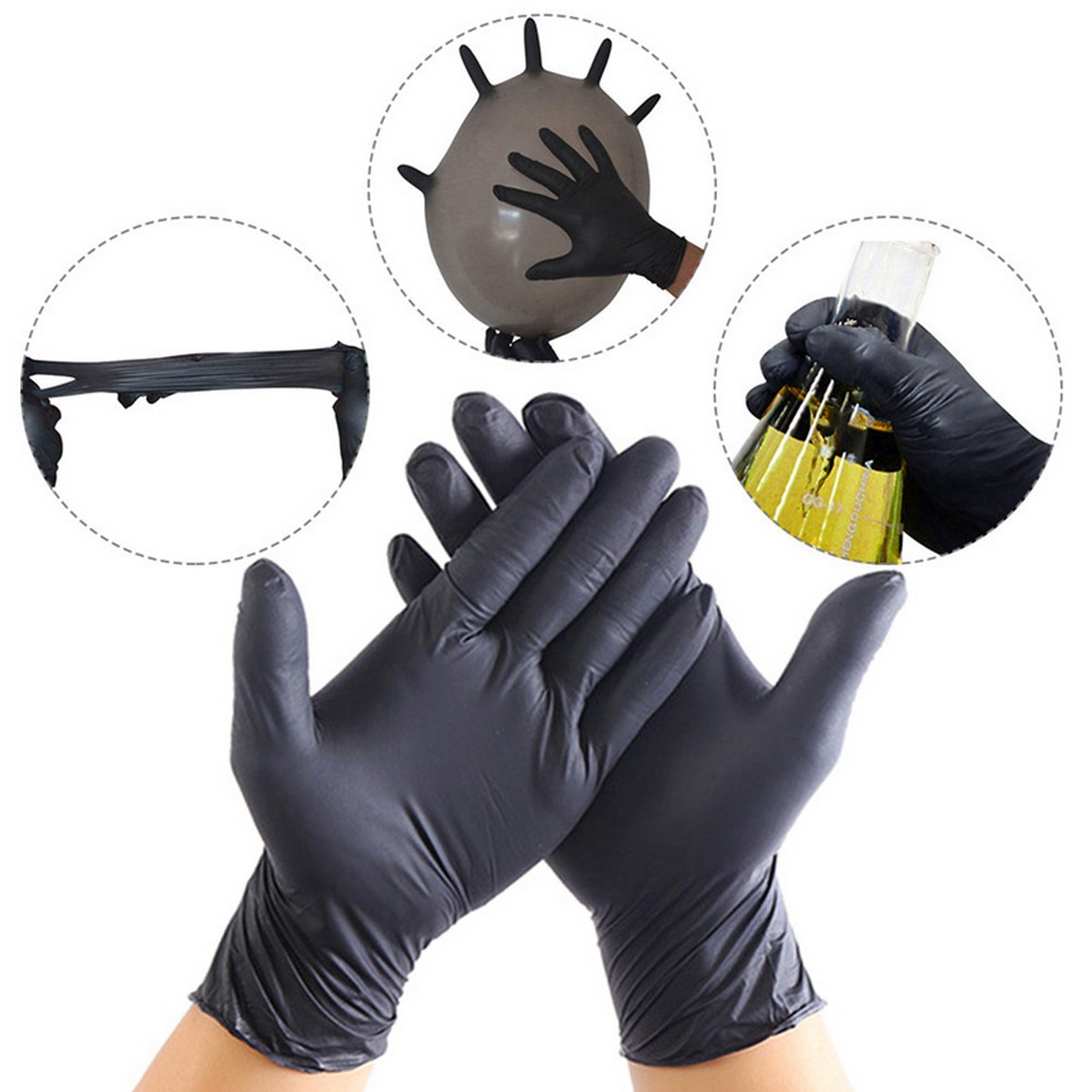 rubberen handschoenen nitril beschermend zwart