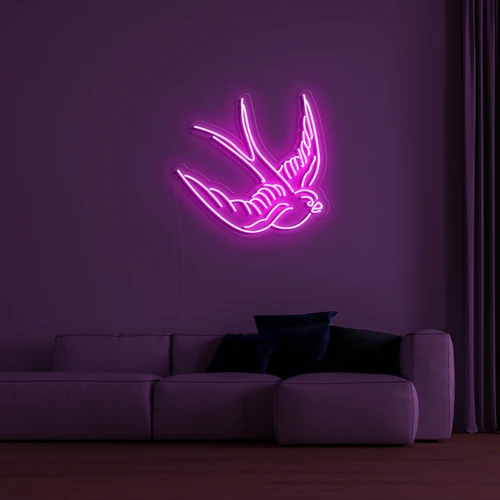 3D LED neon logo op de muur - dove