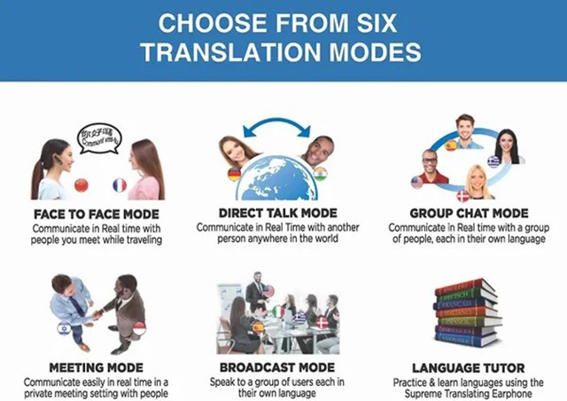 opperste bluetooth vertaler 6 modi