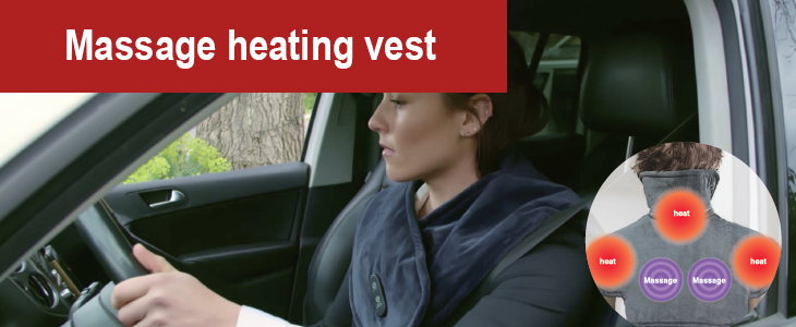 massage verwarmingsvest geschikt voor gebruik in de auto