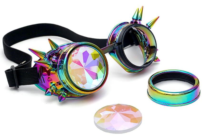 steampunk holografische led gloeiende bril