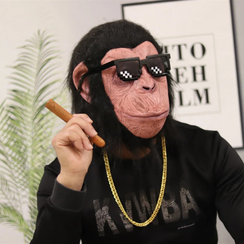 chimpansee masker aap gezicht siliconen latex masker voor hoofd
