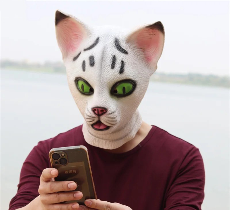 kattenmasker gezicht hoofd siliconen latex