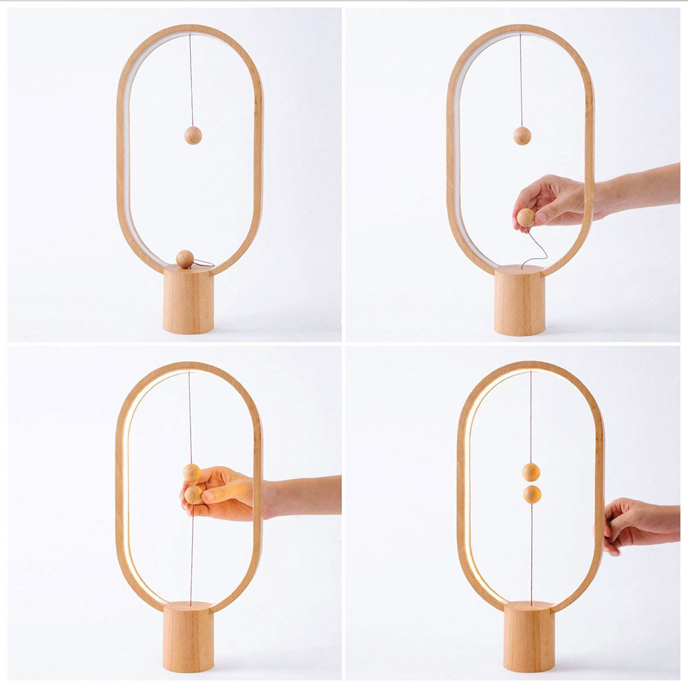 tafel led lamp magnetische ballen hout design