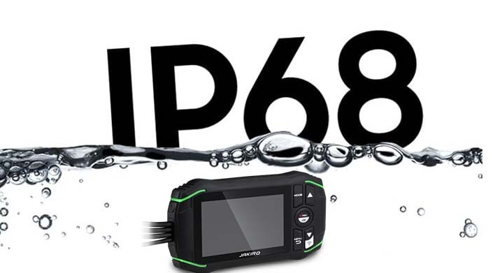 IP68-bescherming - waterdicht + stofdichte camera op een motorfiets