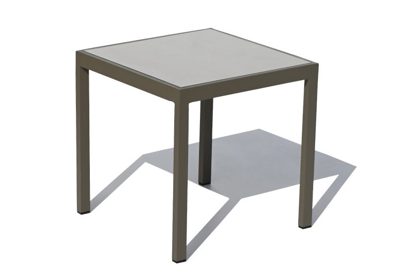 Kleine handige aluminium terrastafel Luxurio Damian minimalistisch design