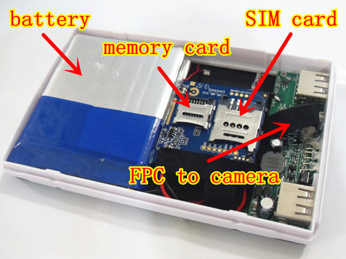 GSM-powerbanks met een camera op een micro-simkaart
