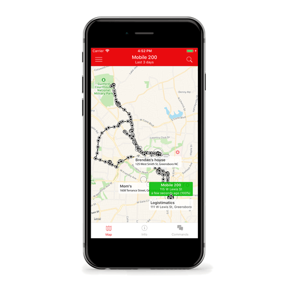 Qbit tracker met smartphone