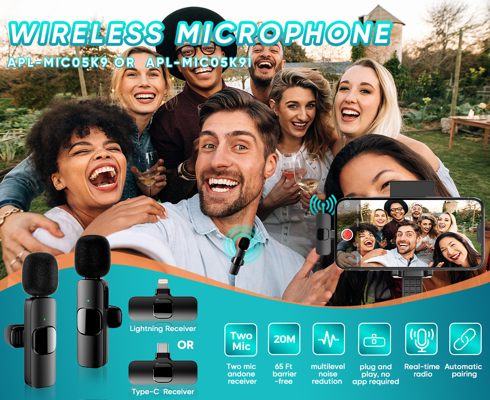 Draadloze microfoon mobiele smartphone