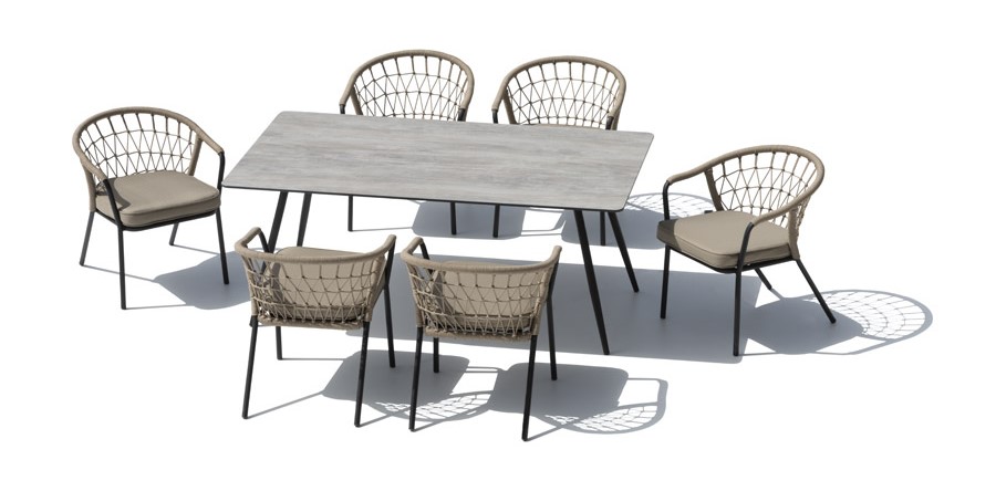 Luxe set om in de tuin te zitten - eettafel met stoelen