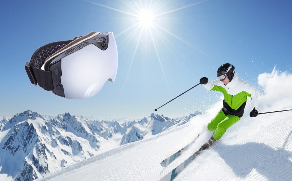 snowboardbril met ultra hd camera