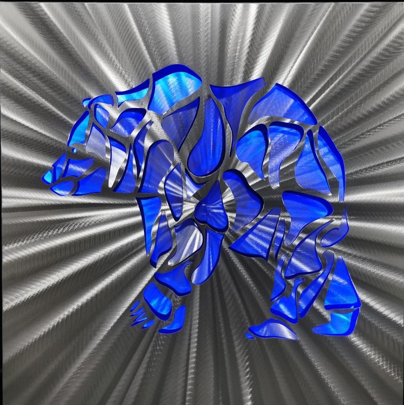 ijsbeer - LED abstracte metalen schilderijen 3D aluminium