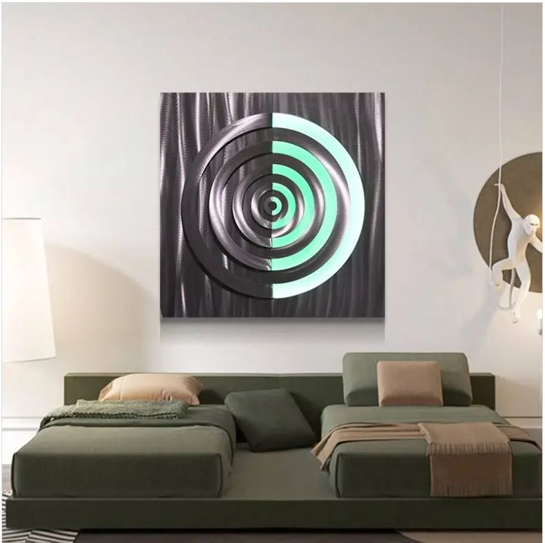 muurschilderingen voor huisdecoratie - LED abstracte metaalkunst