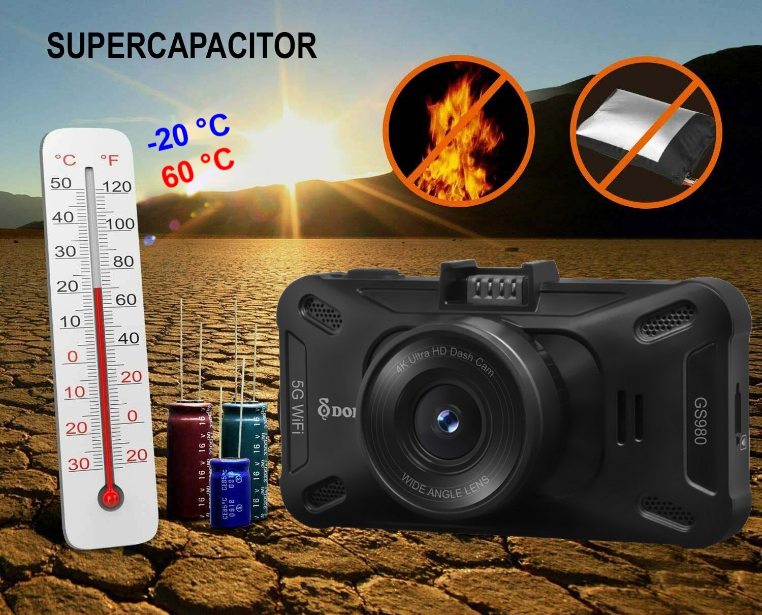 supercondensatorbatterij voor autocamera