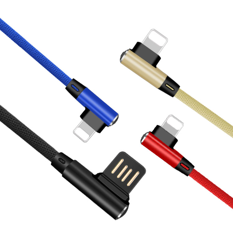 Apple Lightning-kabel voor het opladen van mobiele telefoons met 90-ontwerp