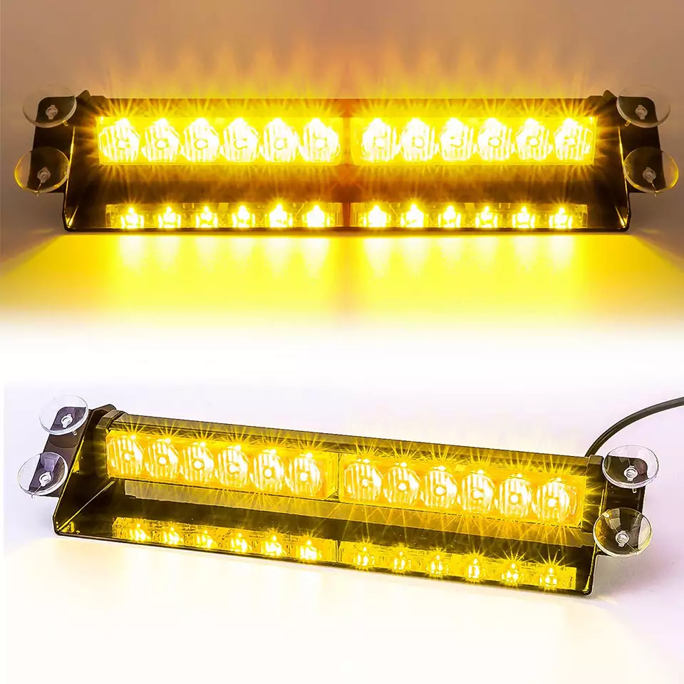 Waarschuwings-LED's stroboscoop voor de auto 24 LED's wit gele kleur