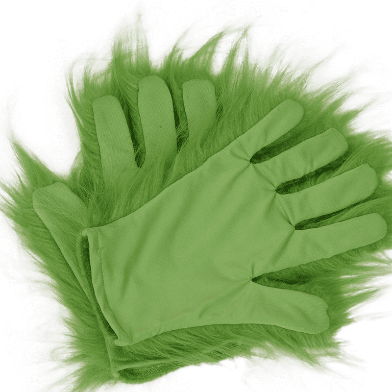 grinchmasker met handschoenen