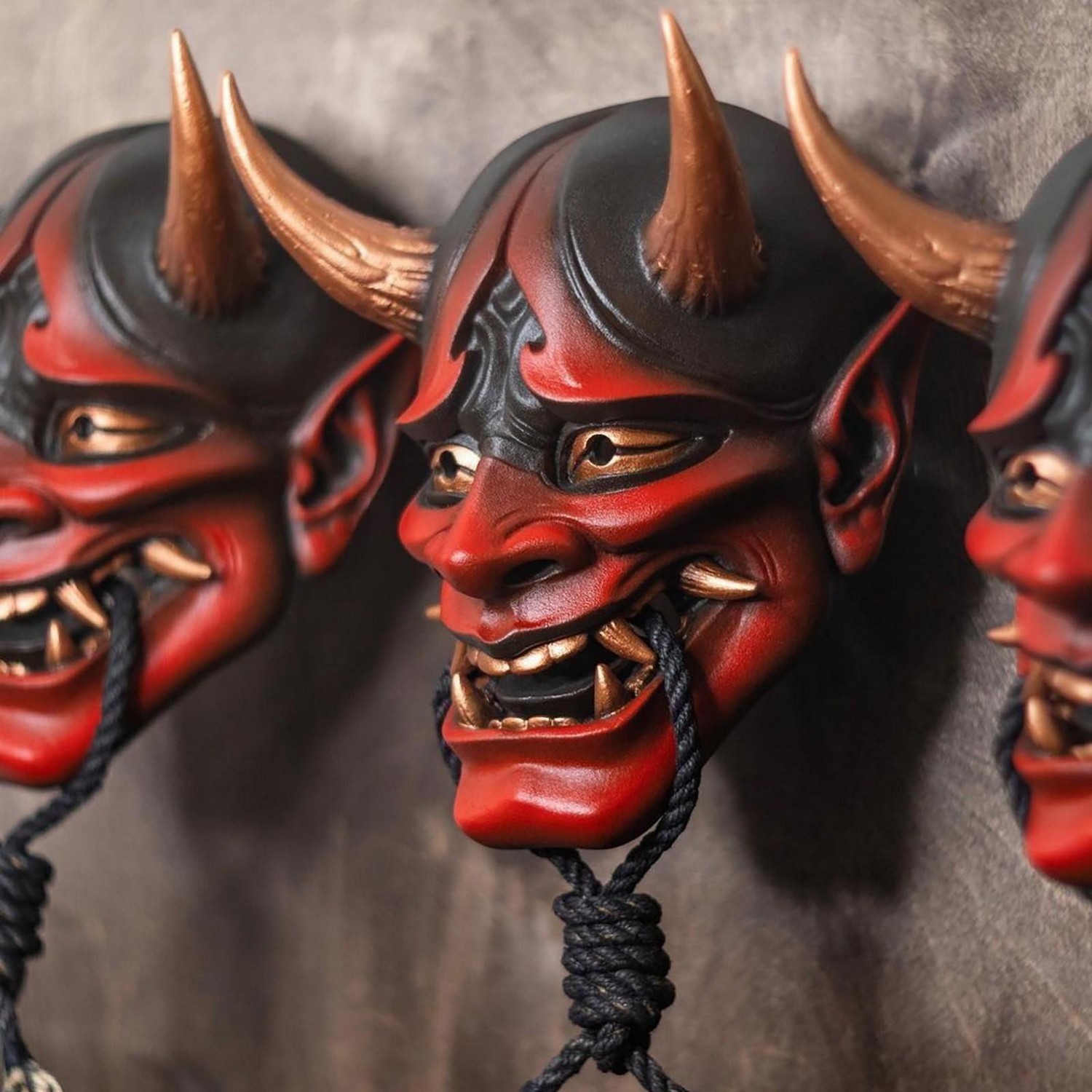demon hoofdmasker voor Halloween - Japans motief