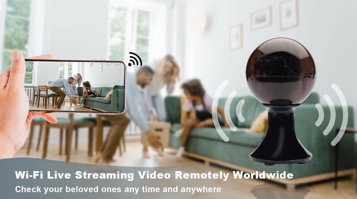 wifi livestream draadloze beveiligingscamera zwarte bal