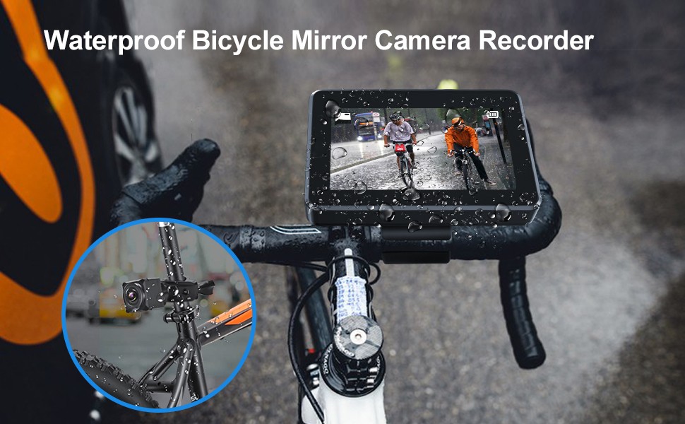 waterdichte fietscamera IP68 met monitor met opname