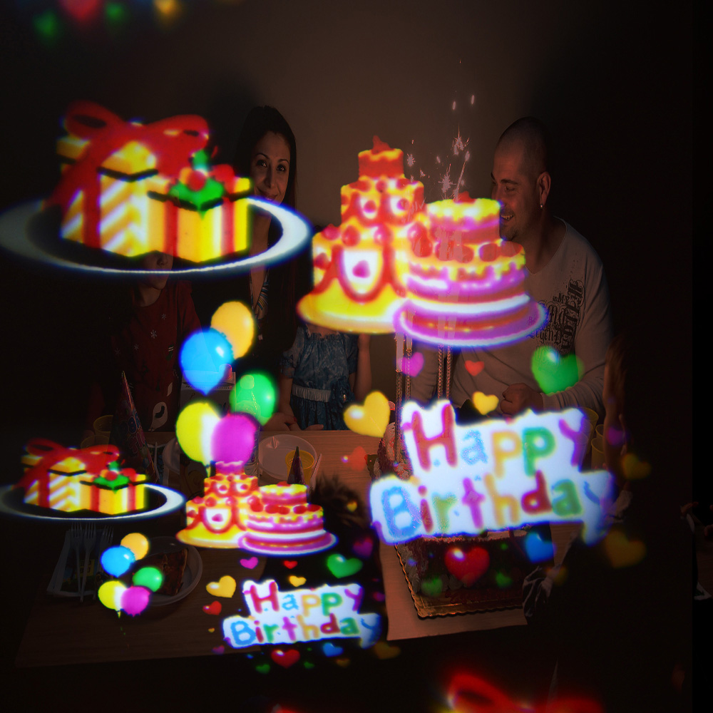 feestplezier led-projector voor de feestprojectie van gelukkige verjaardagsballonnen