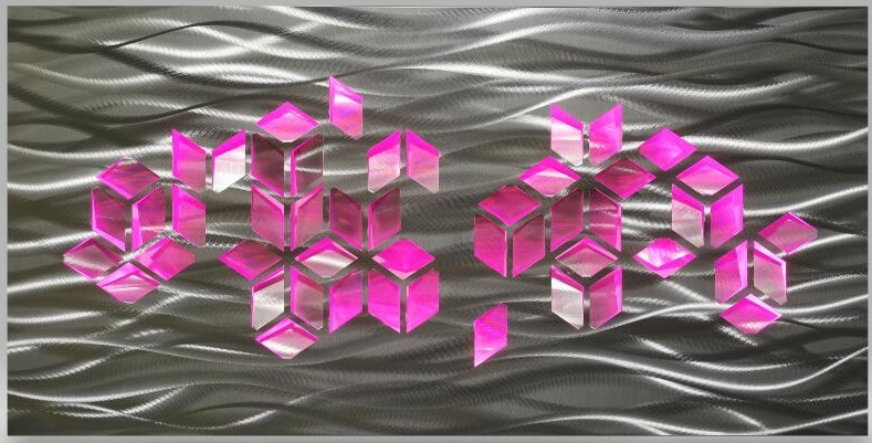 3d metalen aluminium schilderij met led-achtergrondverlichting