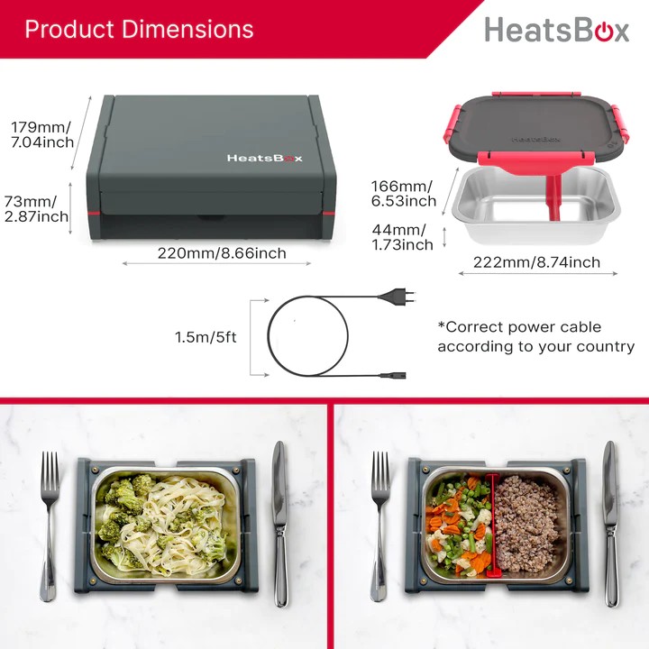 lunchbox voor eten elektrisch verwarmd eten heatsbox pro