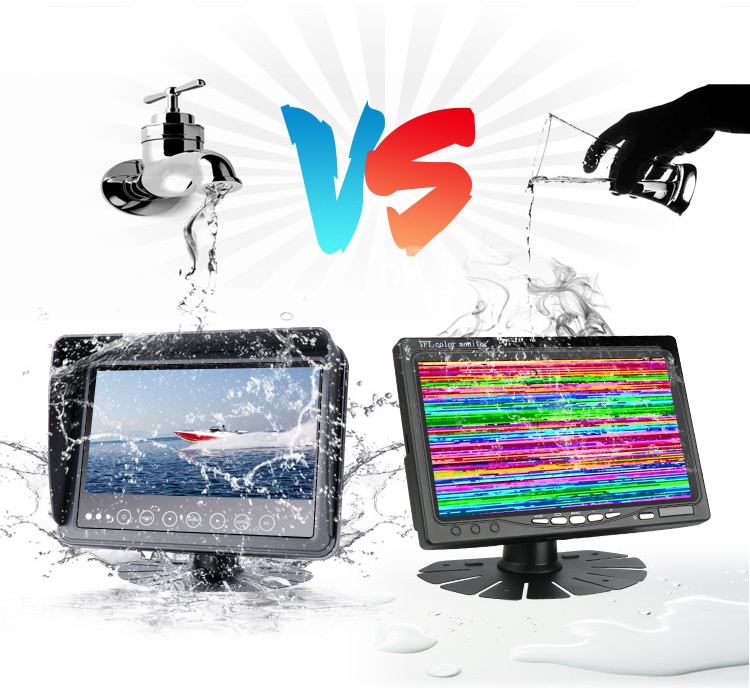 waterdichte waterdichte metalen 7" monitor met IP68 bescherming voor auto's/machines/boten enz.