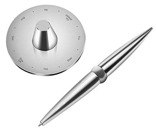 zilveren roestvrijstalen pen met magnetische basis