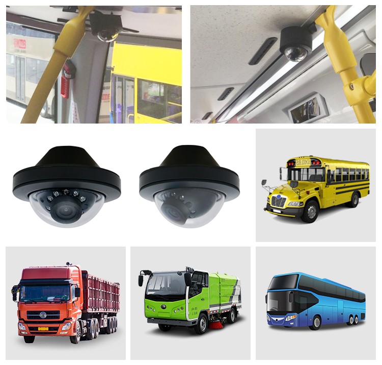 mini dome camera voor bussen, trolleybus, tram, bestelwagens, minibussen, caravans, opleggers, aanhangers, vrachtwagens