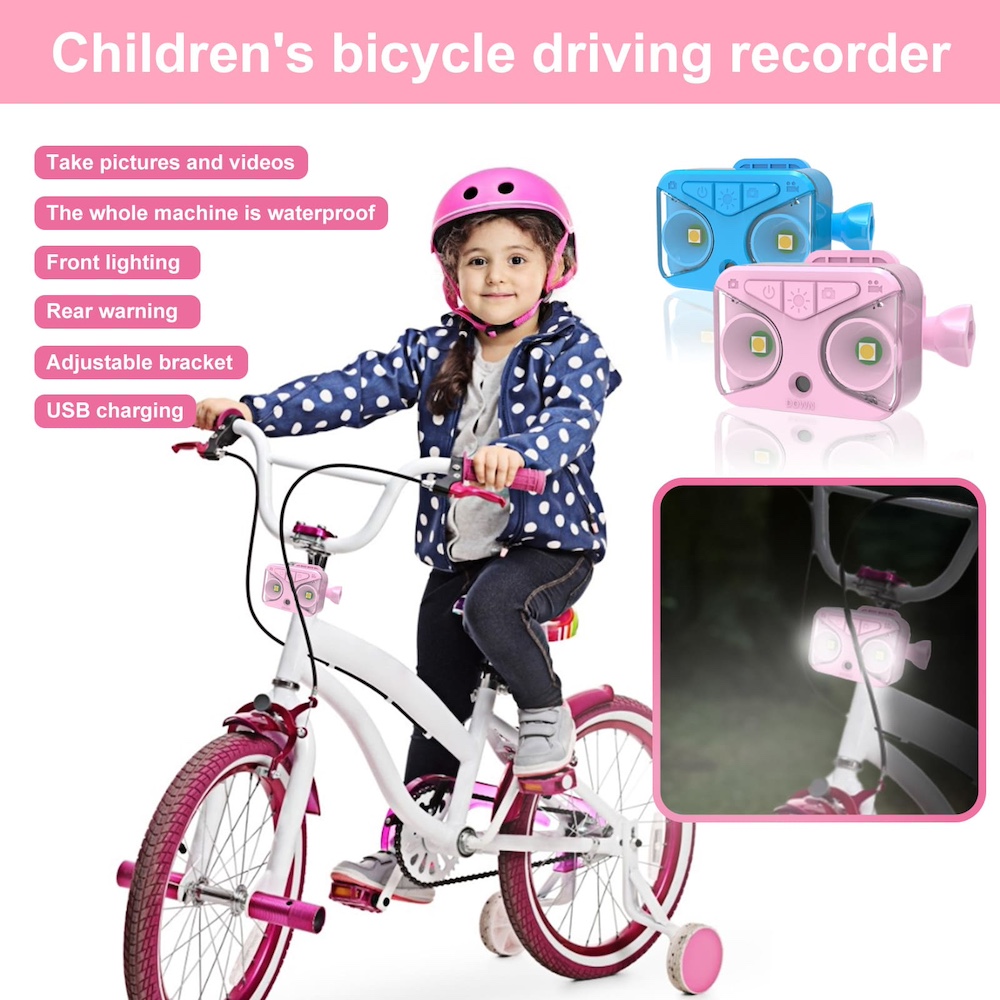 kinderfietscamera met fietslicht