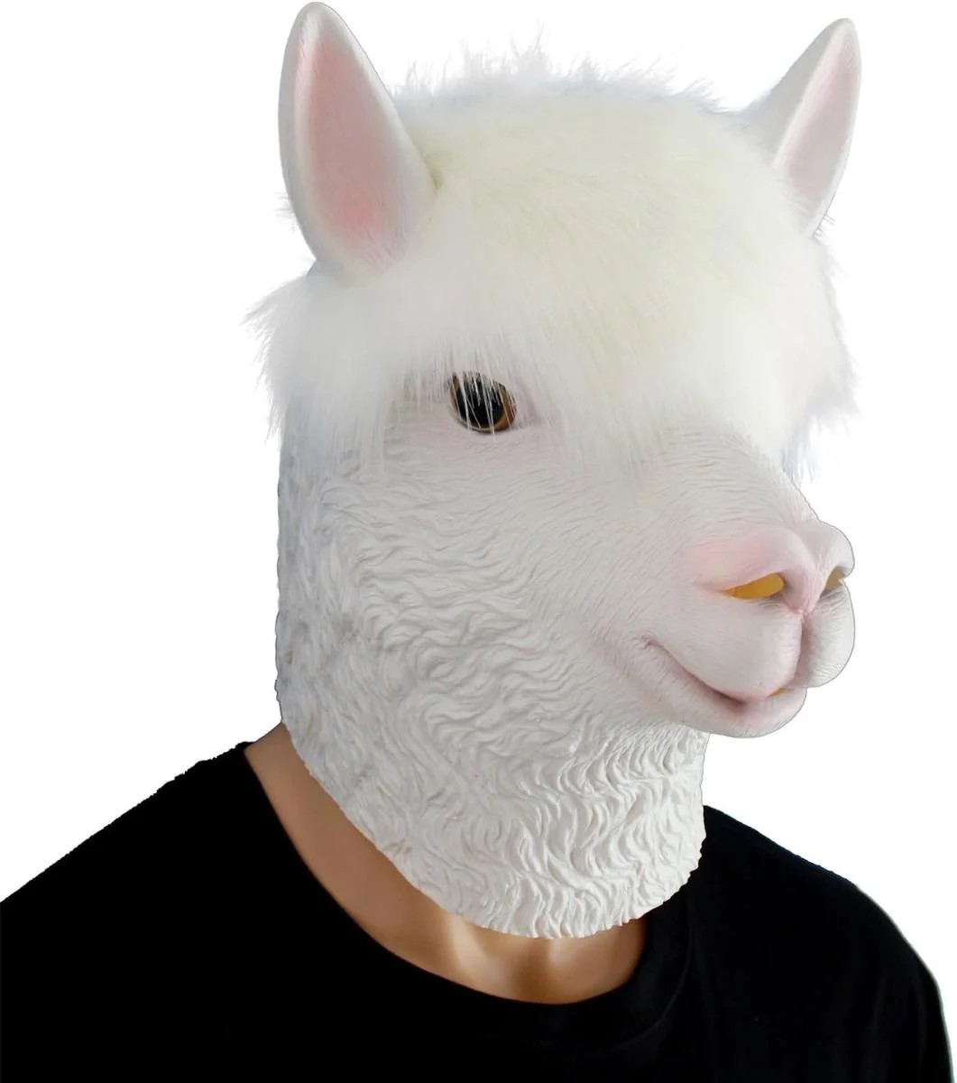 alpaca lama - gezichtsmasker hoofd latex siliconen