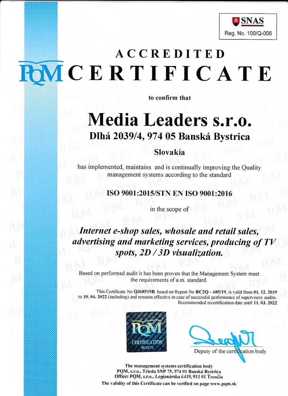 iso-certificaat media leaders