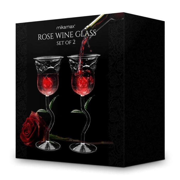 Rose wijnglazen set