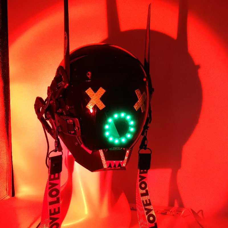 Lichtgevende Cyberpunk LED-maskerhelm