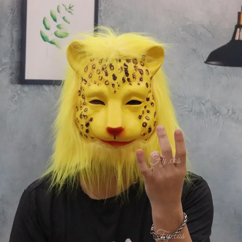 Latex gezichtsmaskers met luipaardmotief voor carnaval Halloween